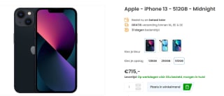 Apple iPhone 13 - 512GB - Middernacht voor €715 bij Phonemarket