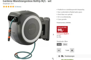 Gardena Wandslangbox RollUp M-L (wit) 25 m voor €99 bij Bauhaus