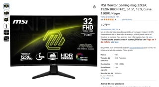 MSI MAG 32C6X - Monitor gaming 31.5" Full HD 250Hz Curvo por 179,10€