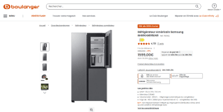 Réfrigérateur Américain SAMSUNG RH69CG895DS9 à 1.599€
