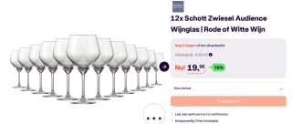 12x Schott Zwiesel Audience Wijnglas voor €19,05 bij Ibood