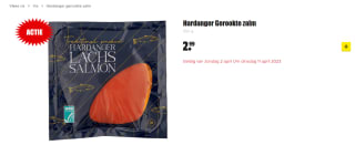 150 gr Gerookte zalm voor €2,99 bij Dirk