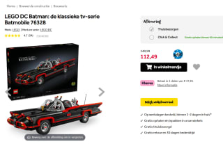 LEGO DC Batman: de klassieke tv-serie Batmobile voor €112,49 bij Intertoys