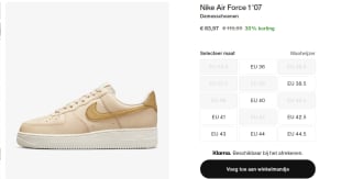 Diverse Nike Air Force 1 '07 vanaf €83,97 bij Nike