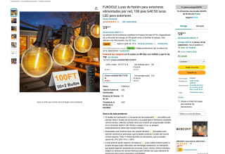 Guirnalda Luces g40 30m con mando y enchufe por 23,99€