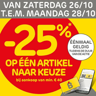 25% korting dit weekend bij Brico