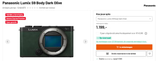 Panasonic Lumix S9 Body Dark Olive voor €1.199 bij Kamera Express