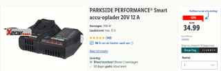 PARKSIDE PERFORMANCE Smart accu-oplader 20V 12 A- 300 W voor €34,99 in de Lidl webshop