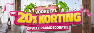 Vakantiegeld Voordeel 2024 met tot 20% korting op alle raamdecoratie bij Veneta