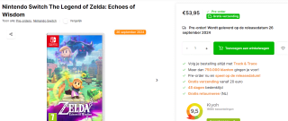 The legend of Zelda: Echoes of Wisdom voor €52,99 bij AllYourGames