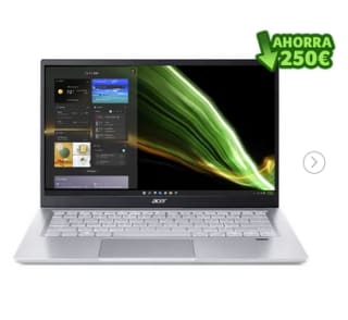 Portátil Acer Swift 3 SF314-43-R85V Ultrafino 14" Ryzen 5 5500U 16GB 512GB SSD por 556,55€