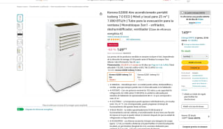 Aire acondicionado portátil Iceberg 7.0 ECO 25 m² 7.000 BTU/ h por 149,89€