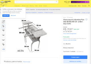 Churrasqueira em Alumínio Fundido - R$ 358,90