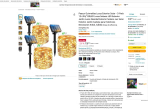3 Luces solares Led 8 modos de iluminación Peasur por solo 12,99€