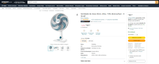 Ventilador da Ultra, modelo de mesa de 30cm - R$ 91,99