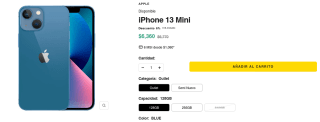 iPhone 13 Mini 128GB Outlet por $5,719 en Clevercel con KueskiPay