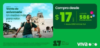 Vuelos en Viva Aerobus desde $17 MXN + TUA