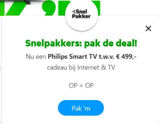 Gratis Philips 43" Smart TV t.w.v. €499,- cadeau bij een nieuw Internet & TV abonnement bij KPN