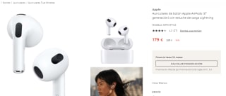 Apple AirPods 3a generación por 179€