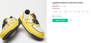 Zapatillas Pokémon a $599 en Berksha