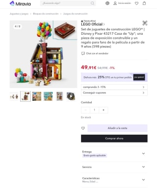 Set de juguetes de construcción LEGO | Disney y Pixar 43217 Casa de Up por 37,43€