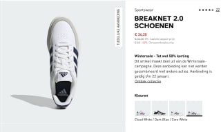 Adidas BREAKNET sneakers voor €34,20 bij Adidas