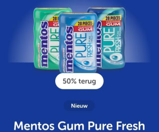 Probeer Mentos gum pure fesh met 50% korting na cashback via Tikkie