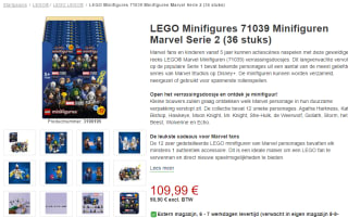 LEGO 71039 Minifigures Marvel Serie 2 (BOX) voor €109,99 bij Proshop