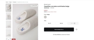 Zapatillas cerradas acolchadas beige por 9,99€