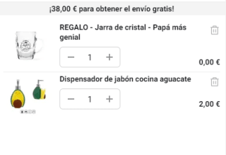Dispensador de jabón cocina aguacate + Jarra cristal regalo por 2€