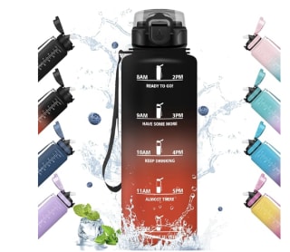 Botella Agua Gimnasio con Pajita 1.5L HoneyHolly por solo 10,10€