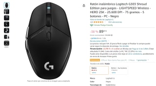 Ratón inalámbrico Logitech G303 Shroud Edition para juegos por89,43€
