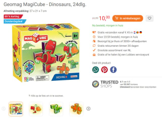 Geomag MagiCube - Dinosaurs, 24dlg. voor €10 bij Lobbes
