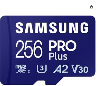 Samsung PRO Plus Tarjeta de memoria MicroSD con Adaptador SD, 256GB, 180 y 130 MB/s por 18.99€