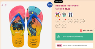 Leuke Fortnite Havaianas met 50% korting in de Havaianas store