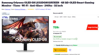 Samsung Odyssey OLED G8 monitor LS32DG802SUXEN voor €699 met Bol select