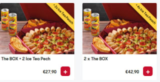 Gratis 2 blikjes Ice Tea Peach bij The Box & €12 korting op de 2e The Box bij Pizza Hut