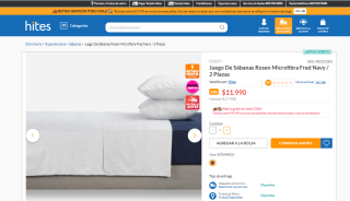 Juego de sábanas Rosen Fred Navy de microfibra para 2 plazas por $11.990