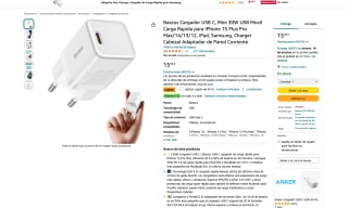 Cargador Baseus USB C Mini 30W por solo 7,99€