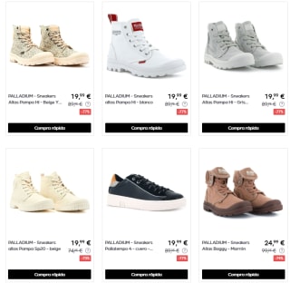 Hasta 80% descuento en calzado Palladium desde solo 14,99€