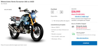 Motocicleta Vento Screamer 250 cc 2023 por $38,999 en Coppel