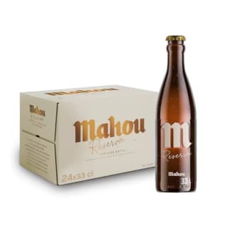Cerveza Mahou Reserva con un Sabor Único Cuerpo y Toque de Intensidad Pack 24 Botellas 33 cl por 23,99€