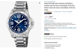 Reloj de hombre F20434/2 de acero plateado por 59€
