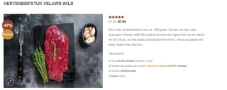 Hertenbiefstuk Veluws Wild van ca. 160 gram voor €3,95 bij Zalmvanurk