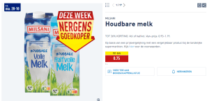 MILSANI Houdbare melk voor €0,75 bij de Aldi