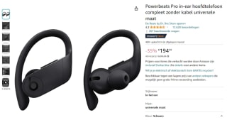 Beats Powerbeats Pro in-ears zwart voor €194,99 bij Amazon DE