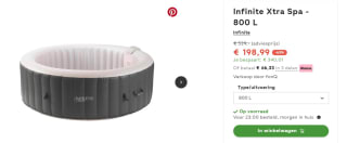 Infinite spa 2.0 rond 4p 800l voor €198,99 en andere Jacuzzi's met hoge korting bij FonQ