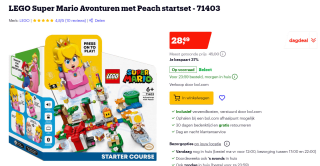 LEGO Super Mario Avonturen met Peach startset voor €28,49 bij Bol.com