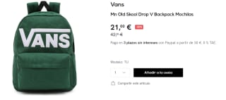 Mochila Mn Old Skool Drop V Backpack de 22L por 21€