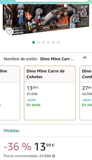 PLAYMOBIL Dino Rise 70929 Dino Mine Carro de Cohetes por 13,99€.